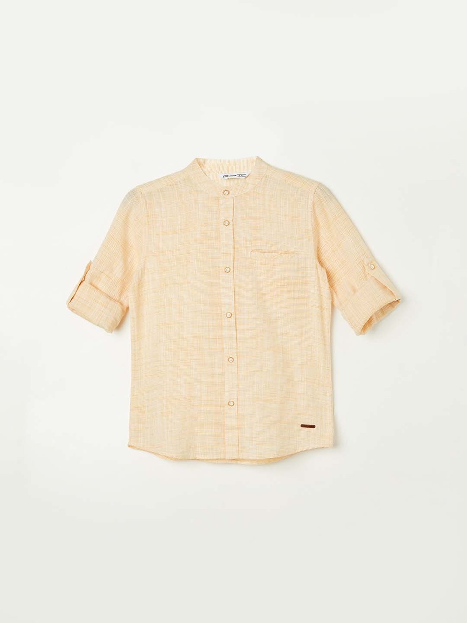 Fame Forever by Lifestyle Kids Yellow Cotton Self Pattern Full Sleeves Shirt