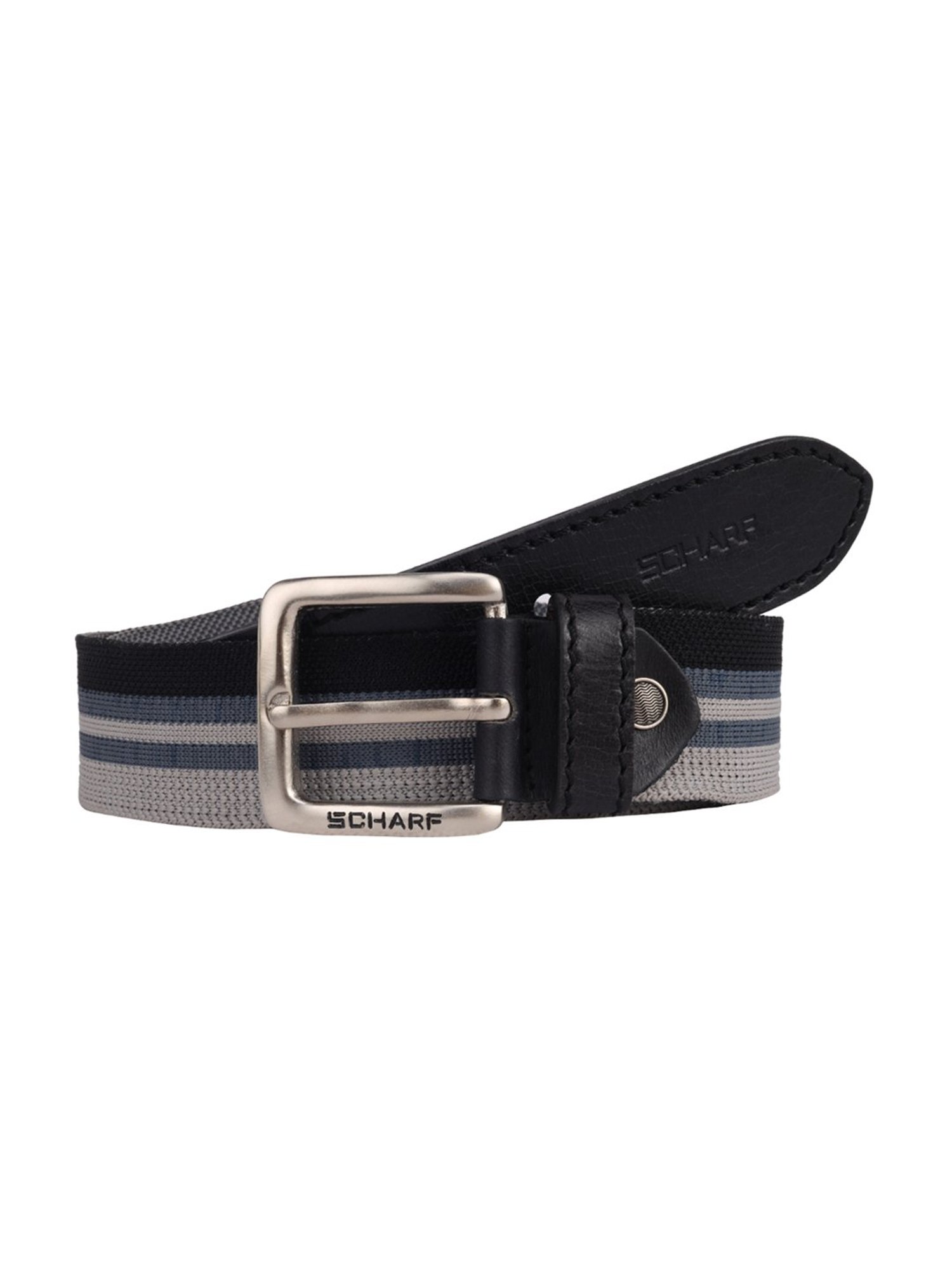 SCHARF Multicolor Twister Canvas Leather Casual Belt for Men