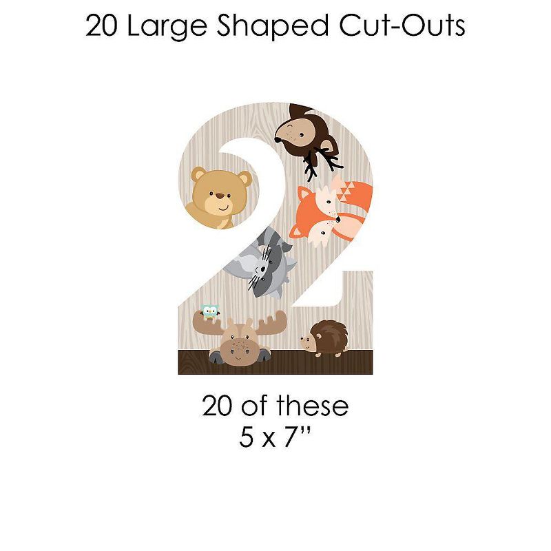 Big Dot of Happiness 2nd Birthday Woodland Creatures - Second Birthday Party DIY Decorations - Clothespin Garland Banner - 44 Pieces