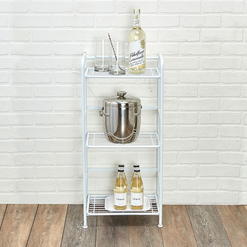 Flipshelf 3 Tier Narrow Wire Shelf White
