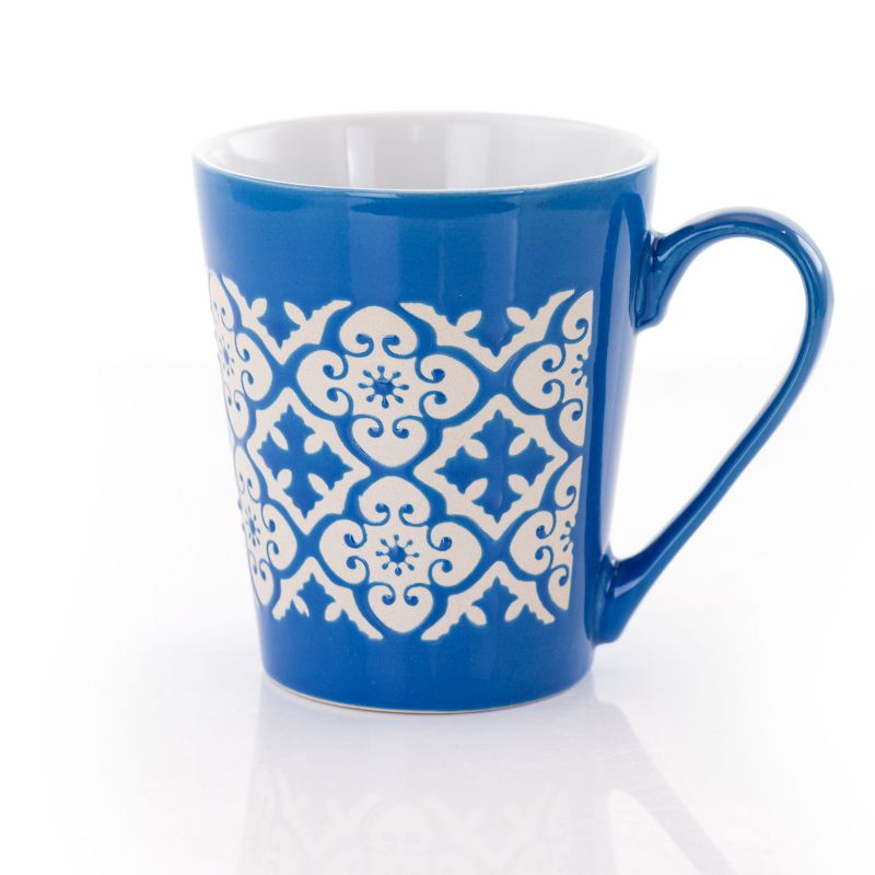 Gibson Home Windcrest 3 Piece 12.5 Ounce Cone Shaped Stoneware Cup Set in Assorted Colors