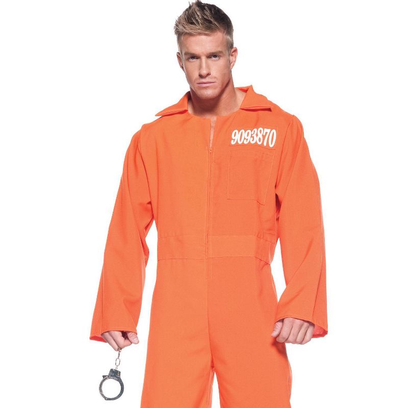 Adult Prison Jumpsuit Halloween Costume Orange One Size