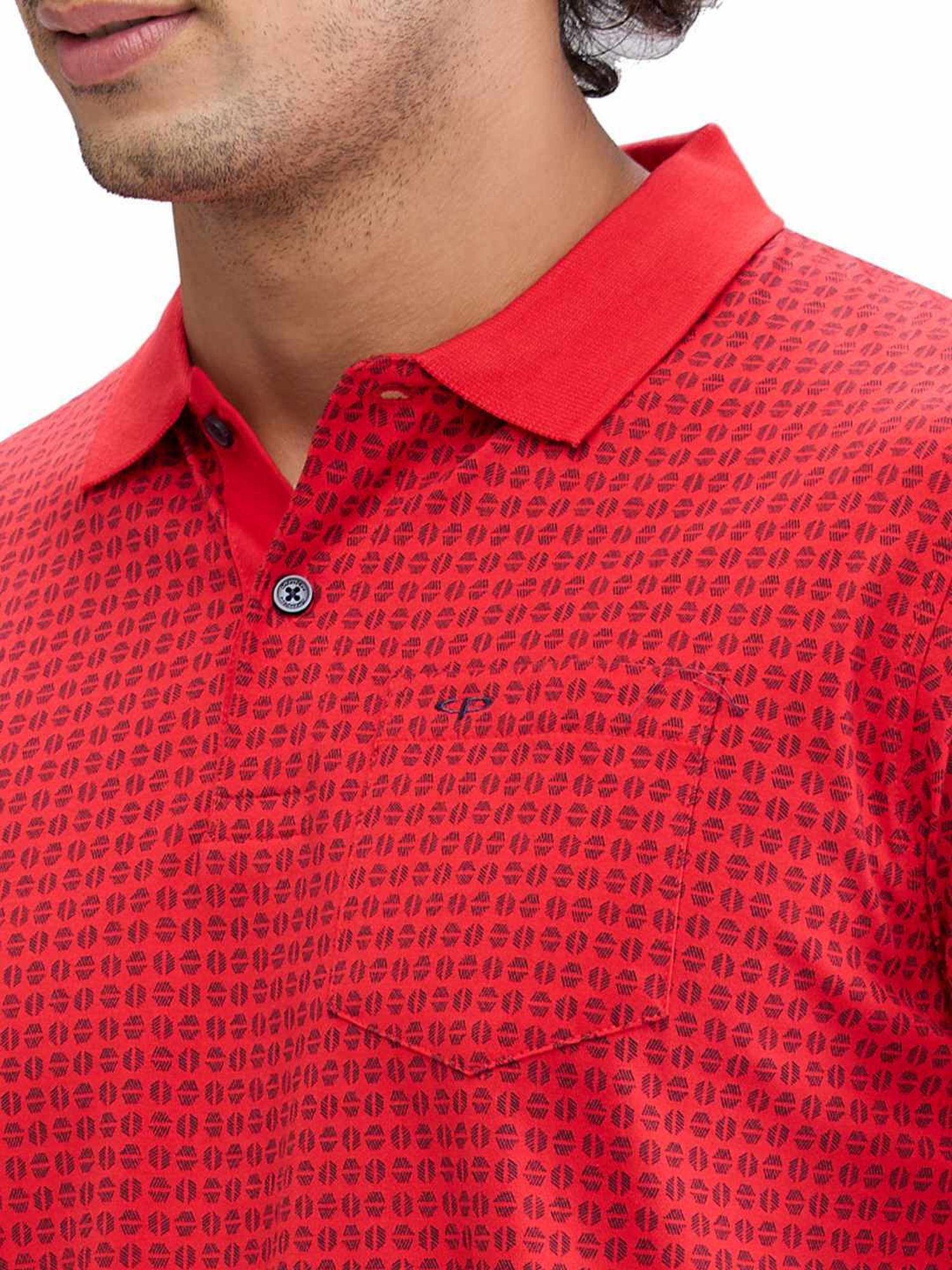 Colorplus Red Classic Fit Printed Polo T-Shirt