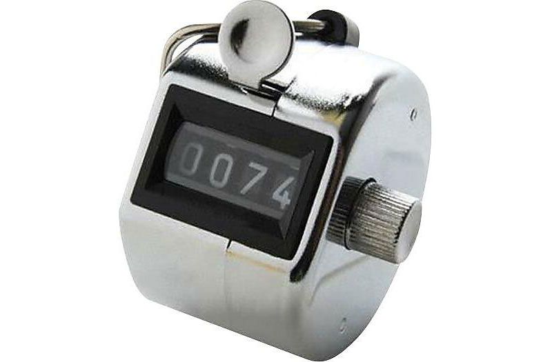 Sparco Tally Counter w/ Finger Ring 4 Figure Silver 24100