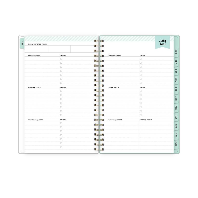 2021-22 Academic Planner 8"x5" Clear Pocket Cover Weekly/Monthly Wirebound Tulip Garden Mint - Day Designer