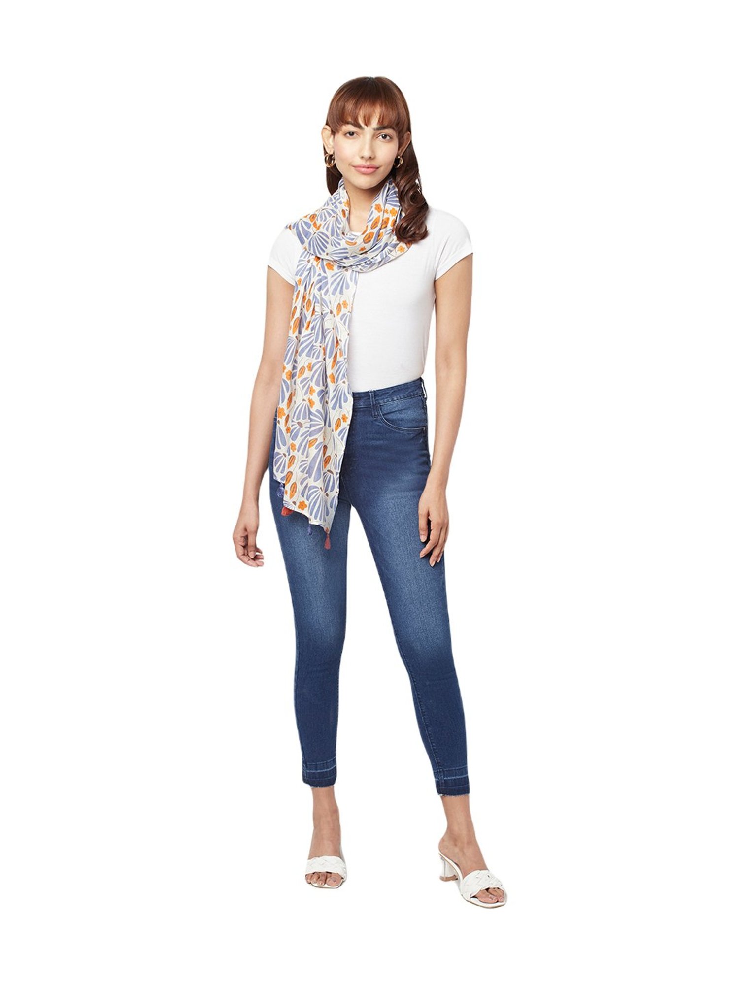 Honey by Pantaloons White Printed Scarf