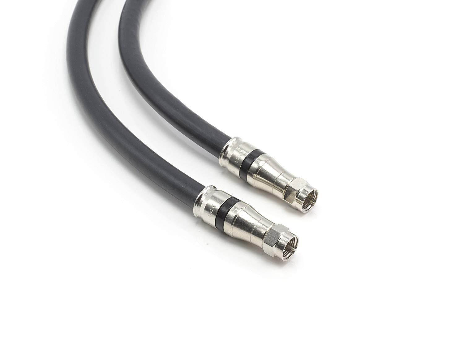 RG-11 Coax Cable &ndash; F Type Compression Connector |Black| 40 FT Coaxial