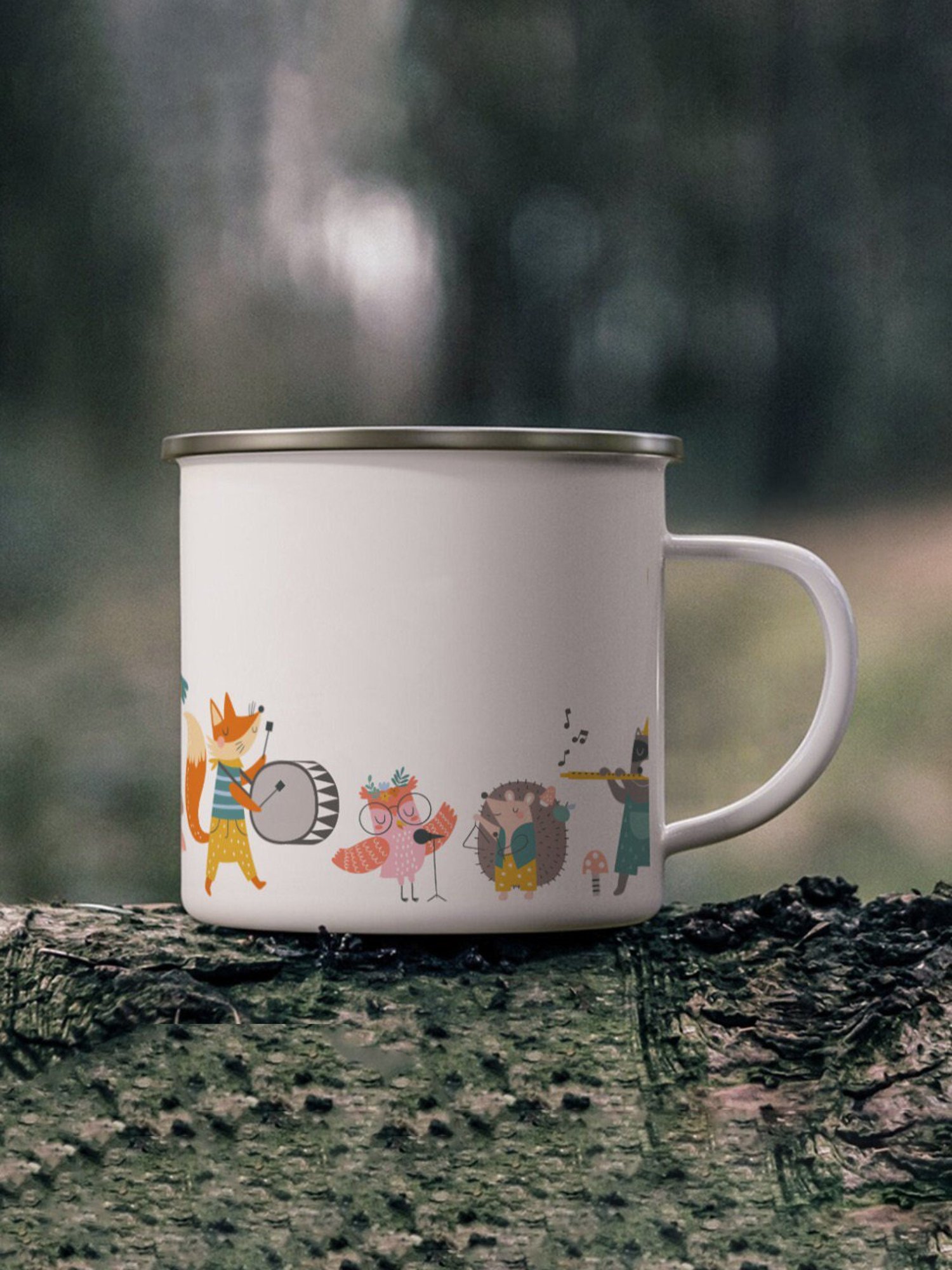 Gathari Enamel White Stainless Steel Coffee Mug