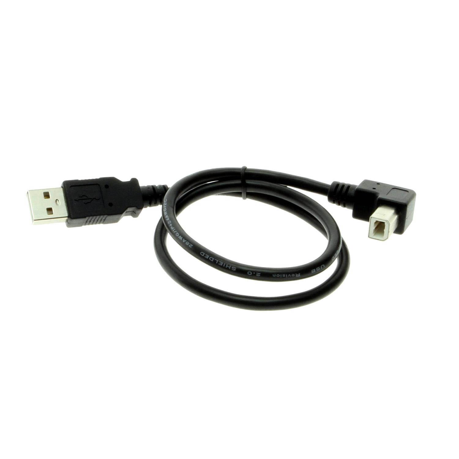 USBGear 0.5m USB 2.0 Cable High-Speed type A to B Down Angle