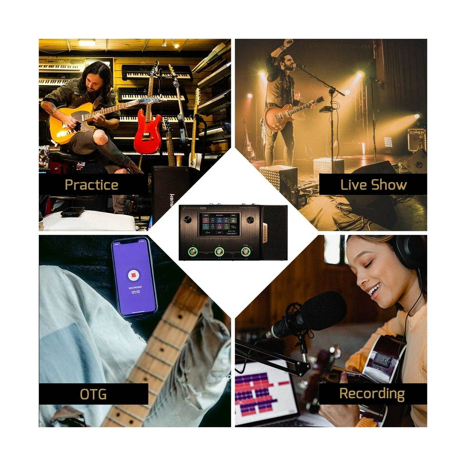 Hotone Ampero One MP-80 Guitar Bass Amp Modeling IR Cabinets Simulation Multi...