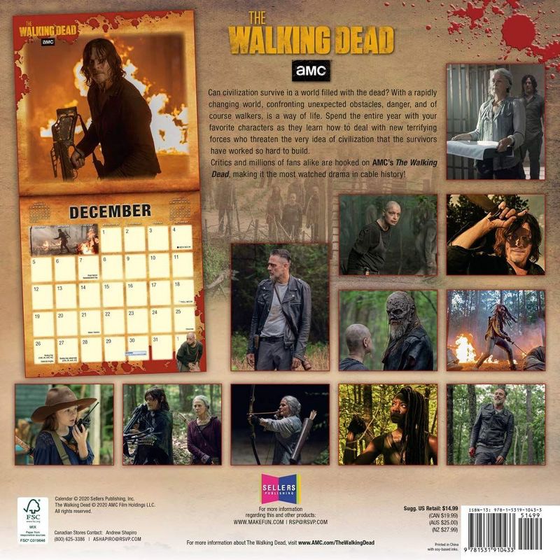 Sellers Publishing 2021 AMC The Walking Dead^A(R) 16-Month Wall Calendar AMC