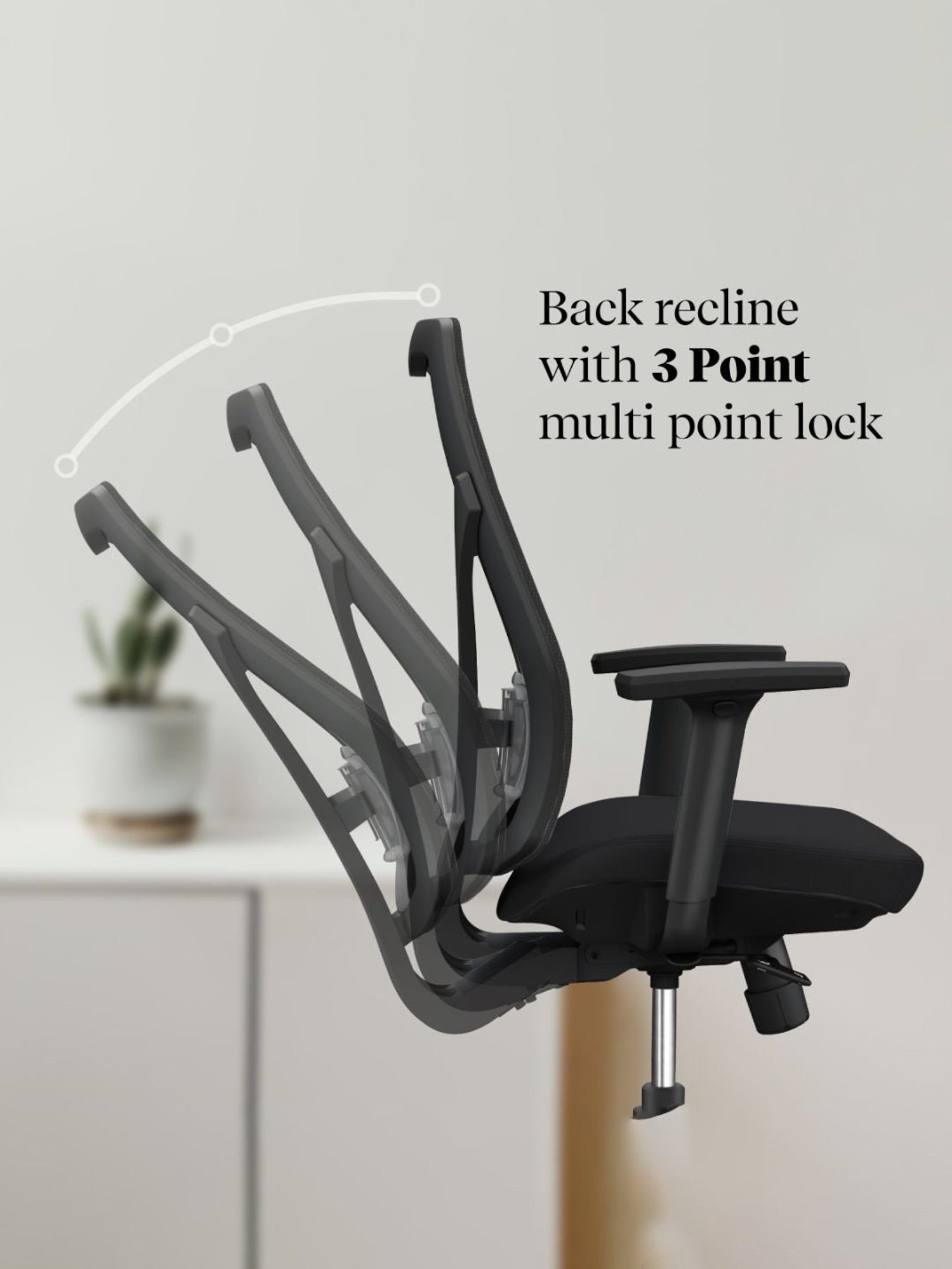 HNI India Verta Black PU Foam Lumbar Support Desk Chair
