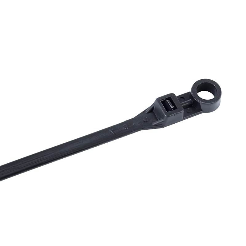 45308MTUVB Mounting Cable Tie 8 Inch 50 lb Tensile Strength Wire Cord Management Industrial and Household Use Nylon Zip Tie 15 Pk UV Resistant Black