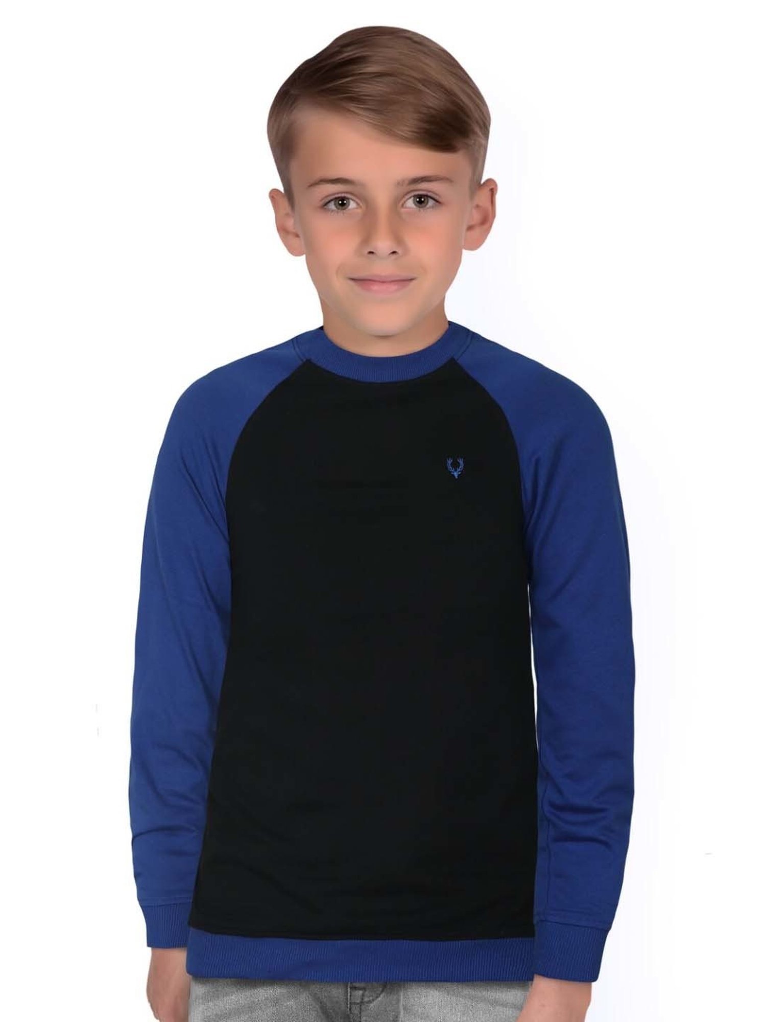 Allen Solly Junior Black & Blue Logo Full Sleeves Sweatshirt