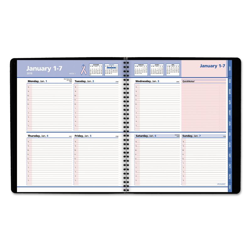 At-A-Glance 76PN0105 QuickNotes Weekly/Monthly Appointment Book 8 x 9 7/8 Black/Pink 2020
