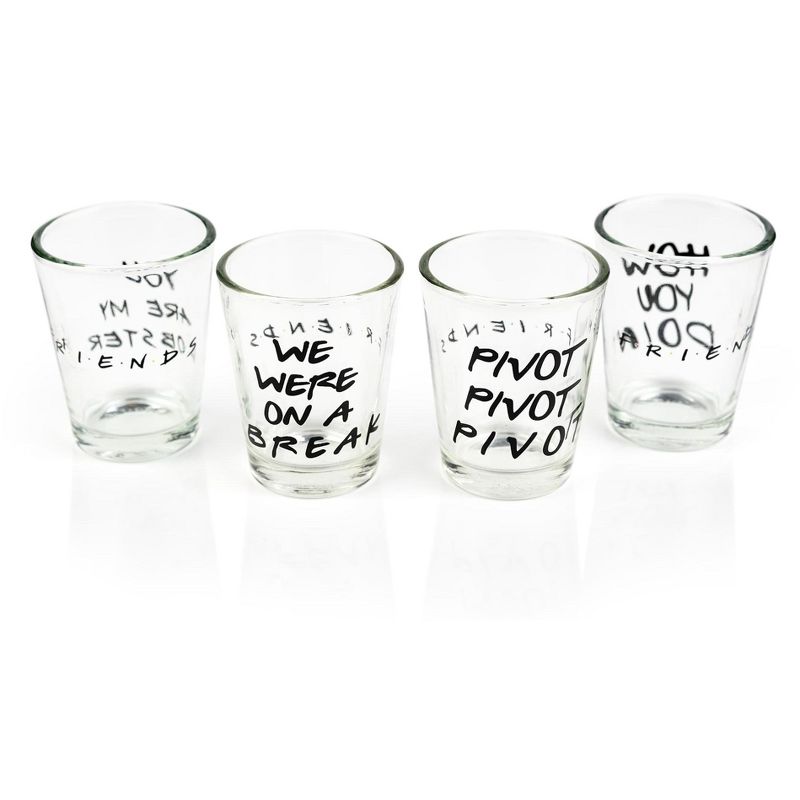 Silver Buffalo Friends Quotes 1.5oz Mini Glasses | Set of 4