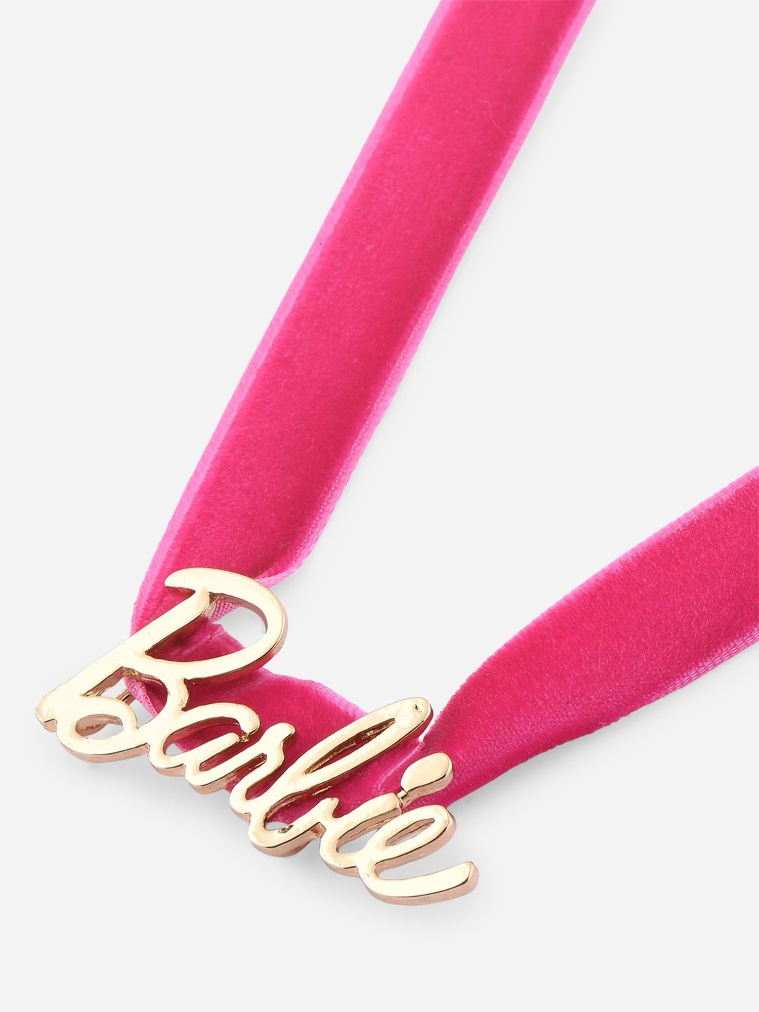 ToniQ Barbie Engraved Casual Pink Velvet Choker Necklace For Women