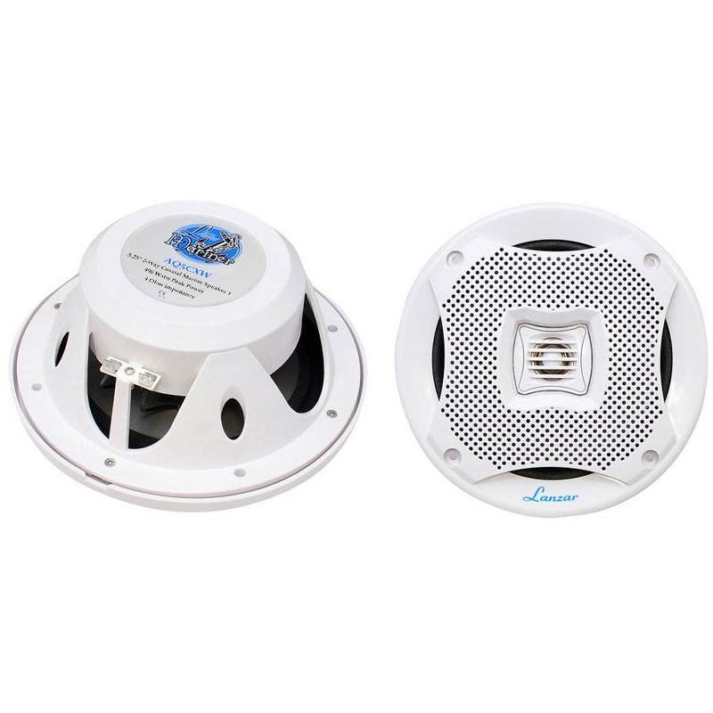 Lanzar AQ5CXW 5.25" 400W 2-Way Marine Boat Speakers White 400 Watts (24 Pack)