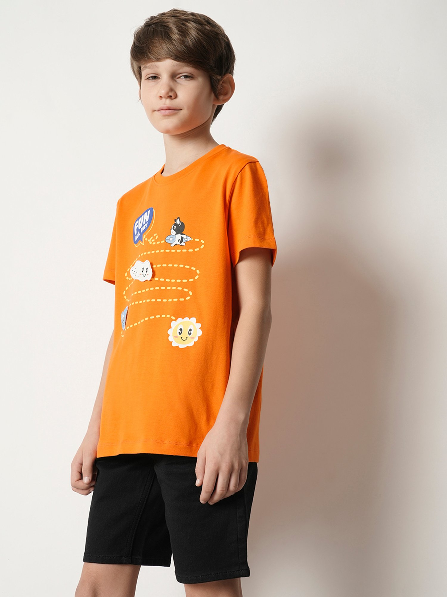 Jack & Jones Junior Orange Printed T-shirt