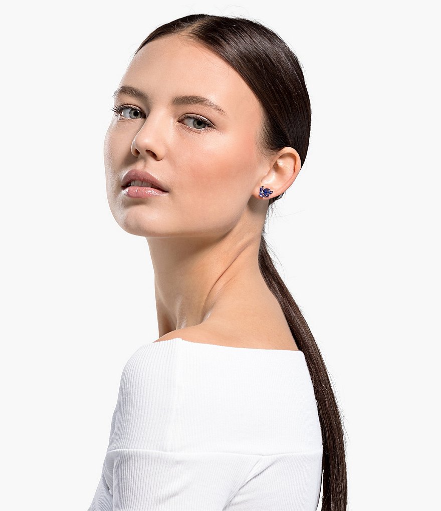 Swarovski Louison Blue Stud Pieced Earrings