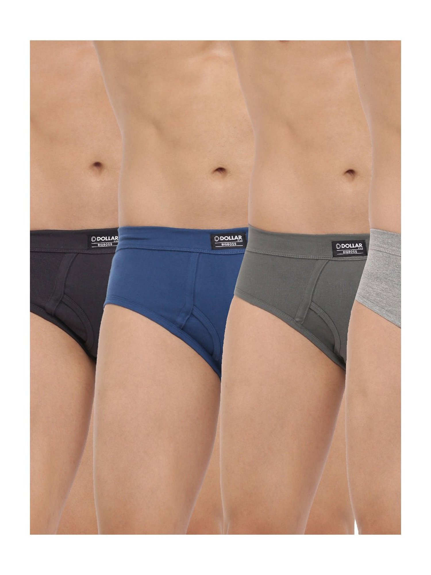 Dollar Bigboss Multicolor Solid Briefs (Pack of 5)