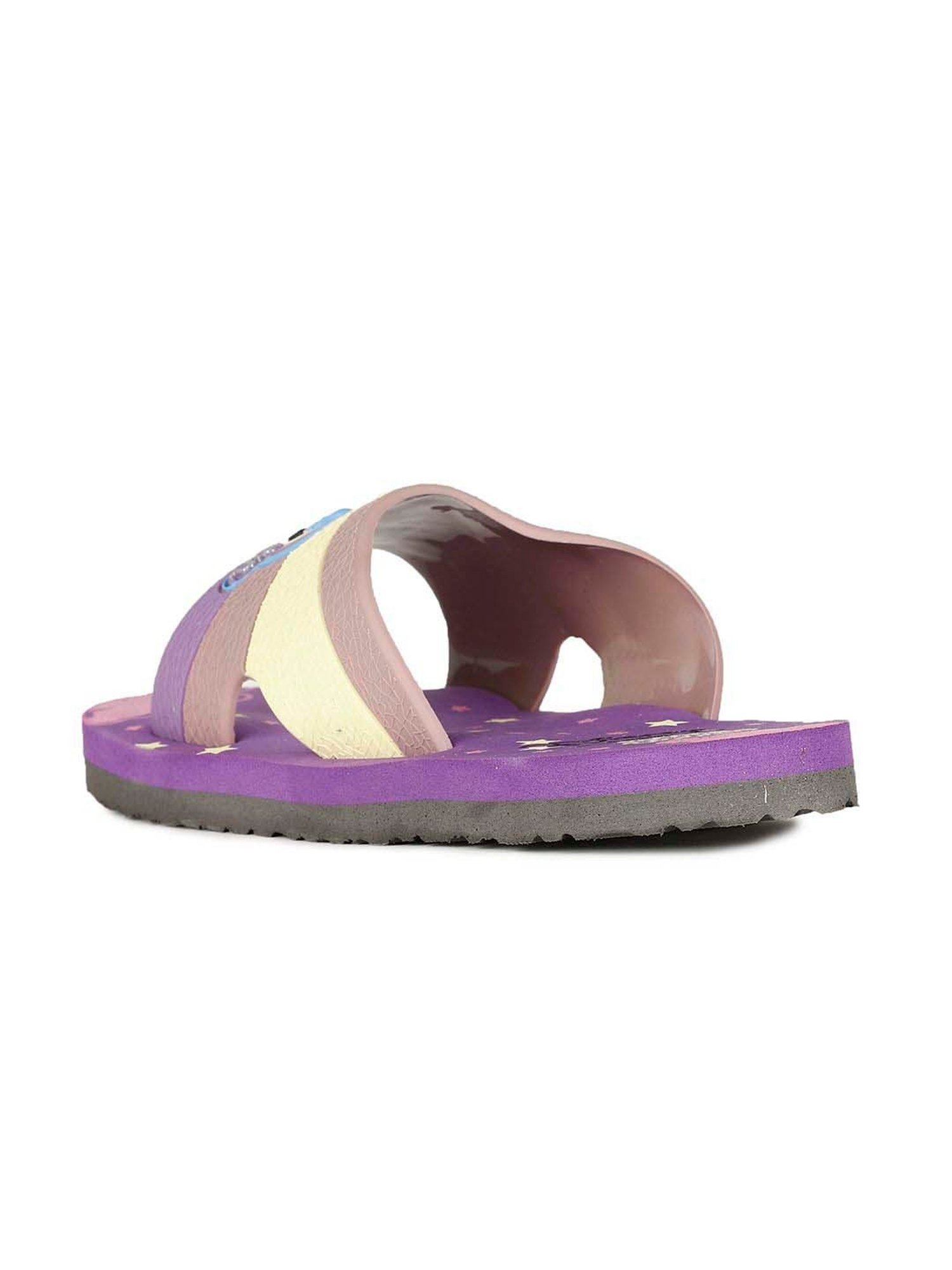 Disney by Bata Kids Purple & Cream Casual Slides