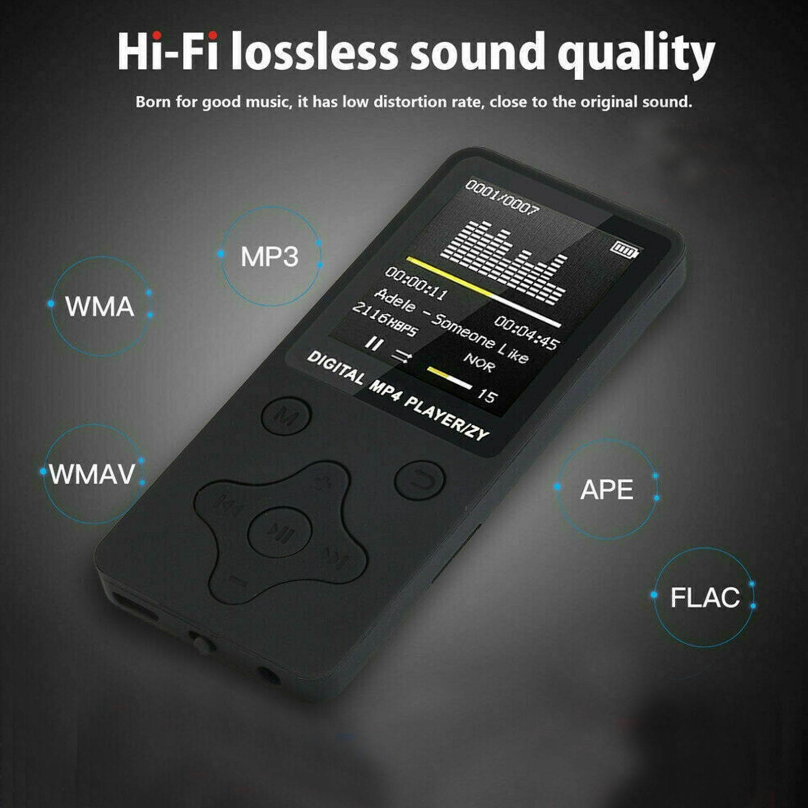 Bluetooth Portable MP3 Music Player MP4 Media FM Radio Hi-Fi Support up to 128GB