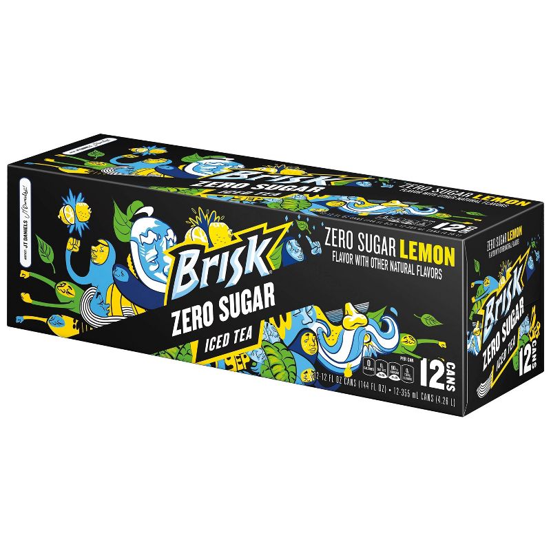 Brisk Zero Sugar Lemon Iced Tea - 12pk/12 fl oz Cans