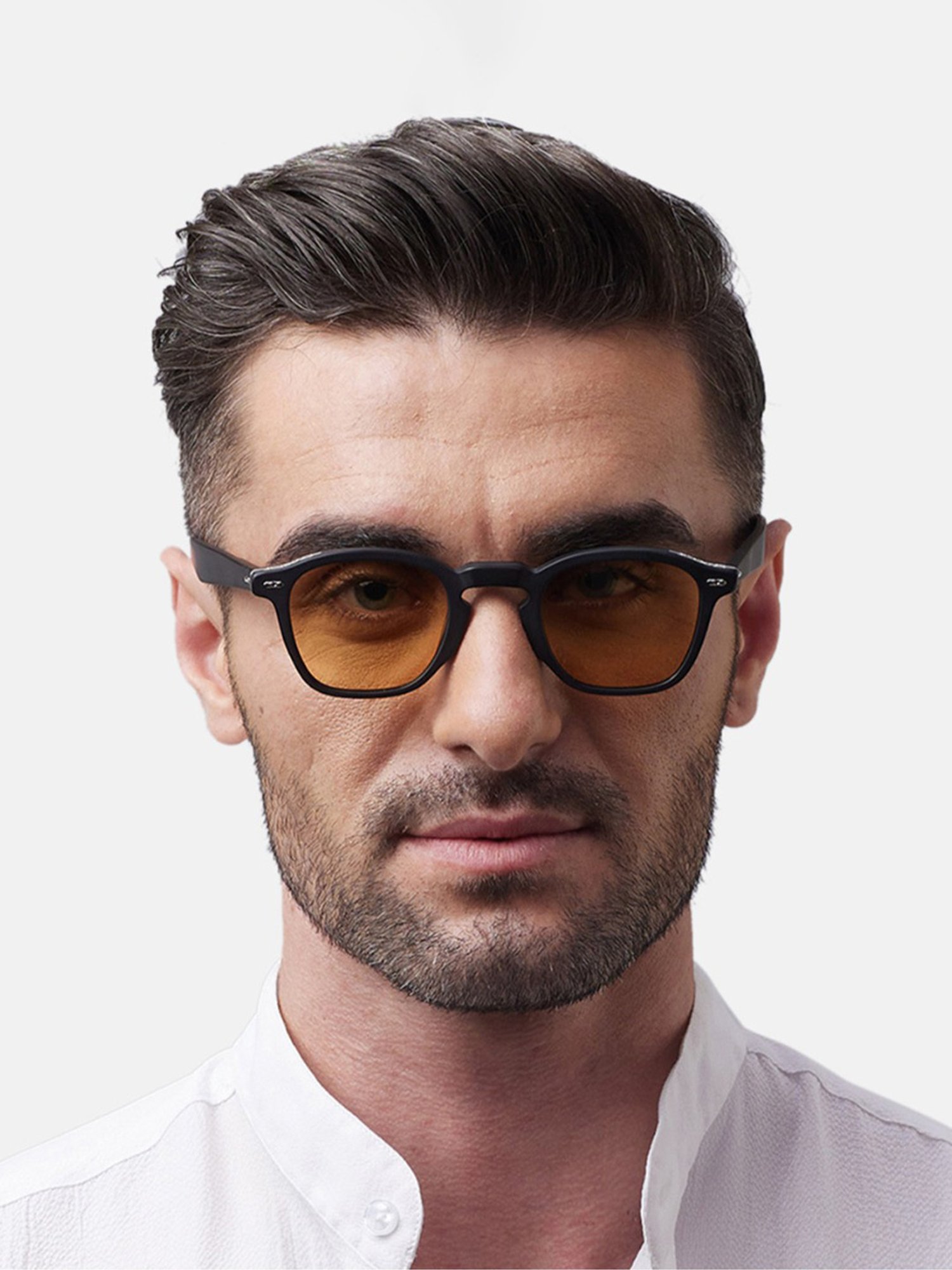 Shisen Fox Niko Matte Black Square Unisex UV Protection Sunglasses -46 mm