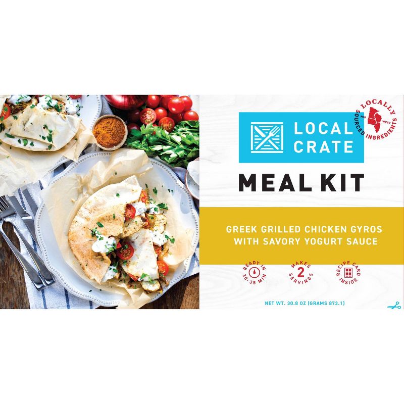 Local Crate Greek Grilled Chicken Gyros with Yogurt Sauce Meal Kit - Serves 2 - 30.8oz