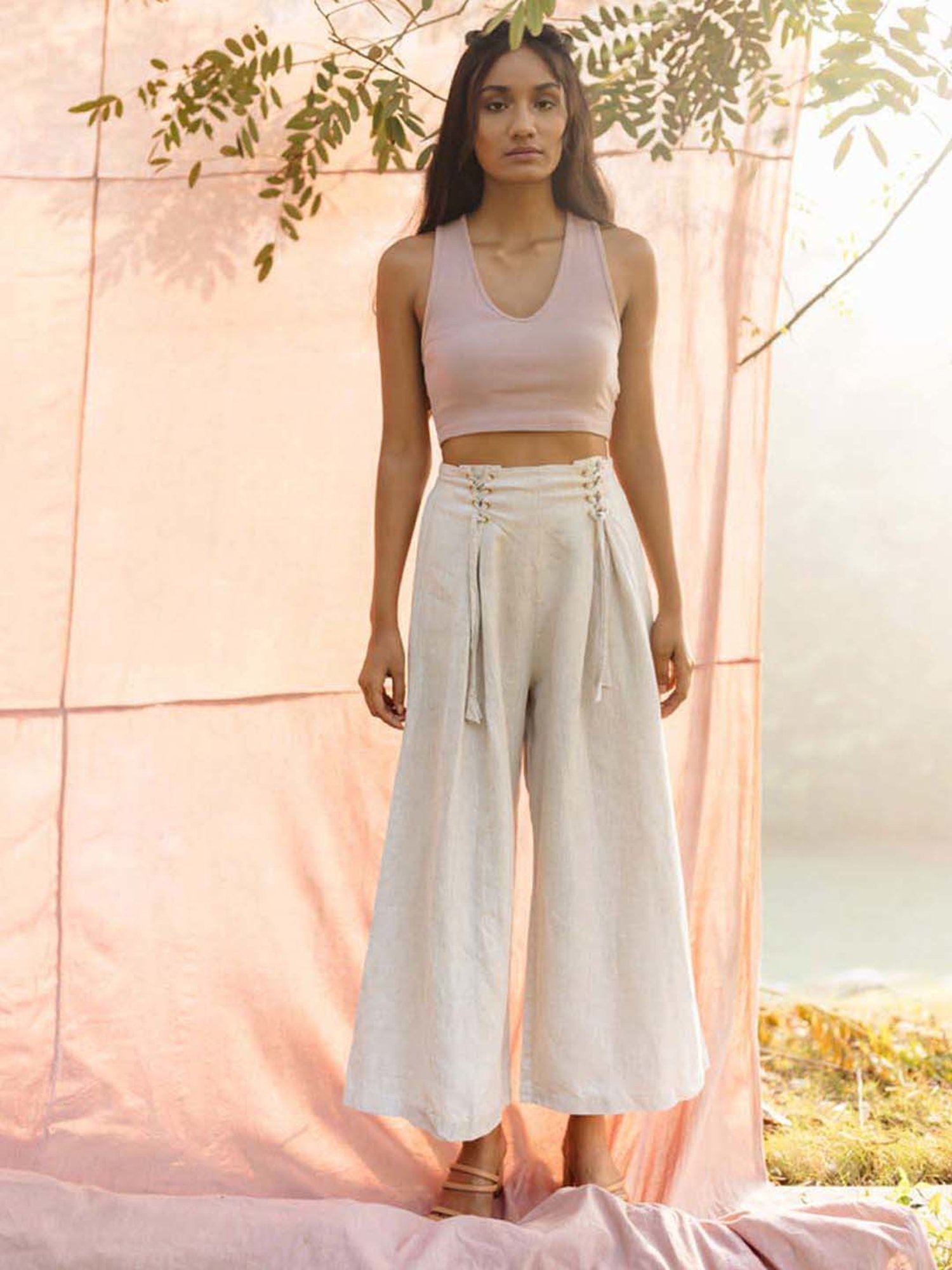 Anousshka Natural Pleated Pants