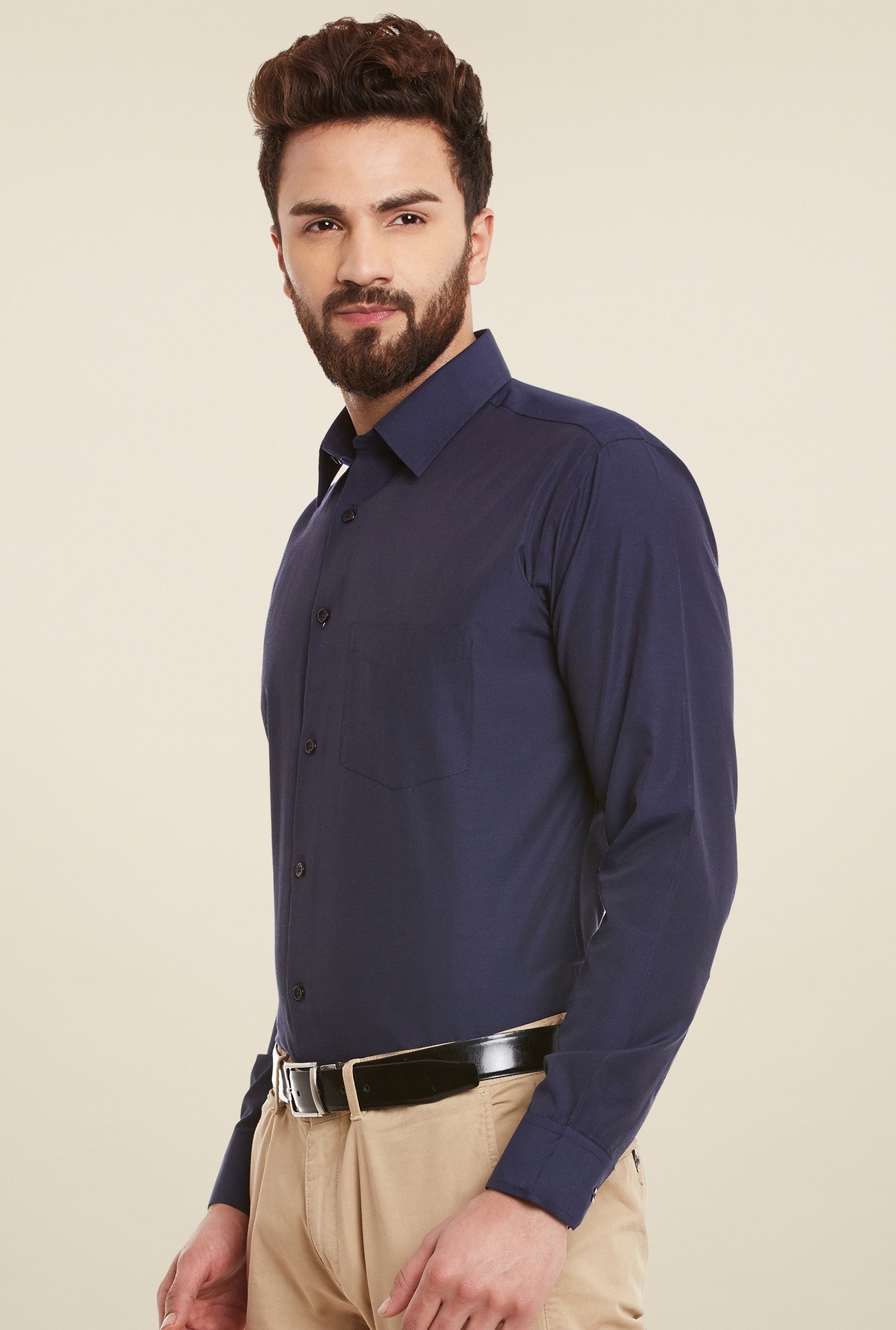 Hancock Dark Blue Slim Fit Shirt