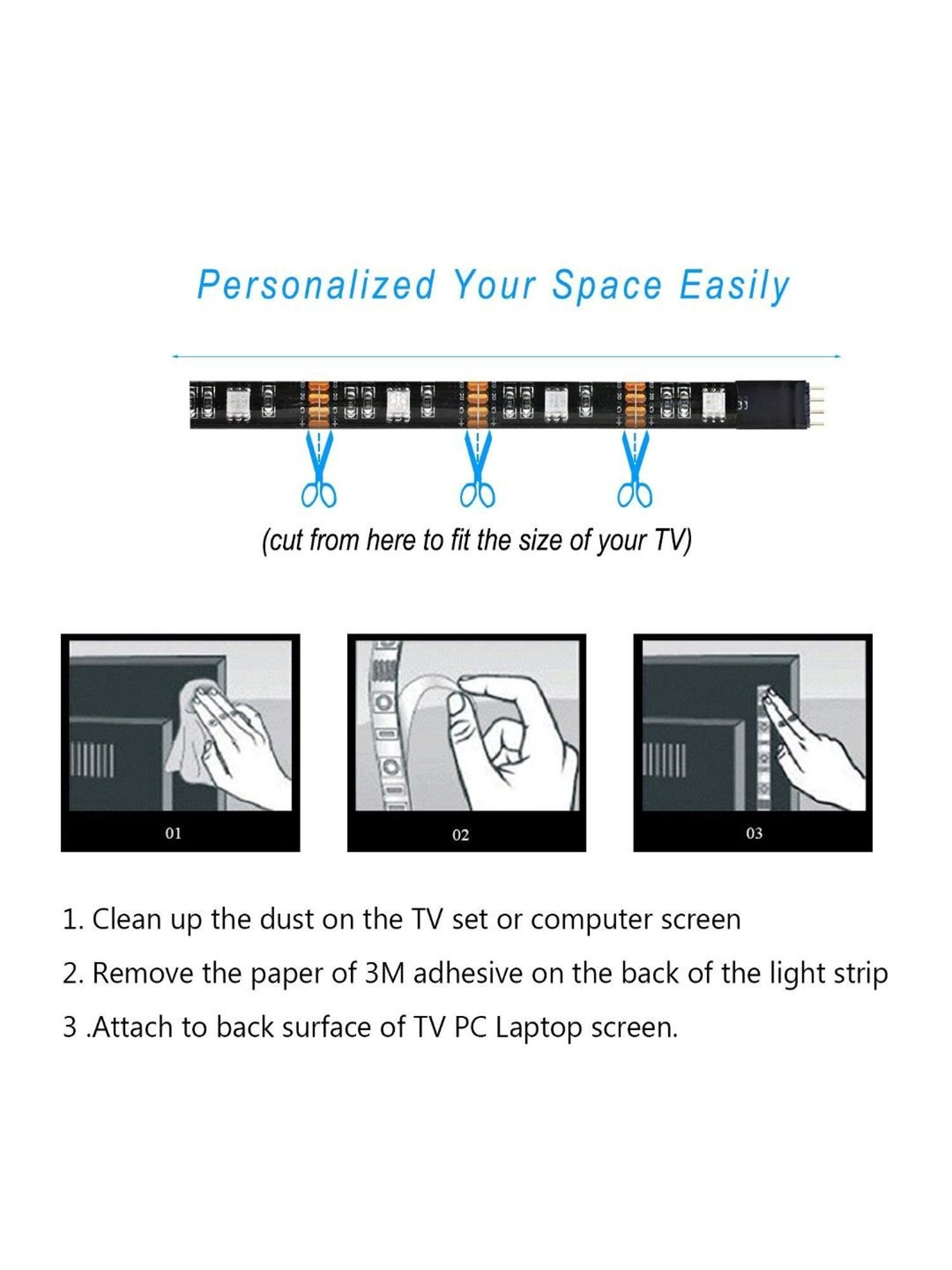 XERGY USB 5V 5050 RGB LED Flexible Strip Light Multi-Color Changing Lighting Kit, (4 Meter)