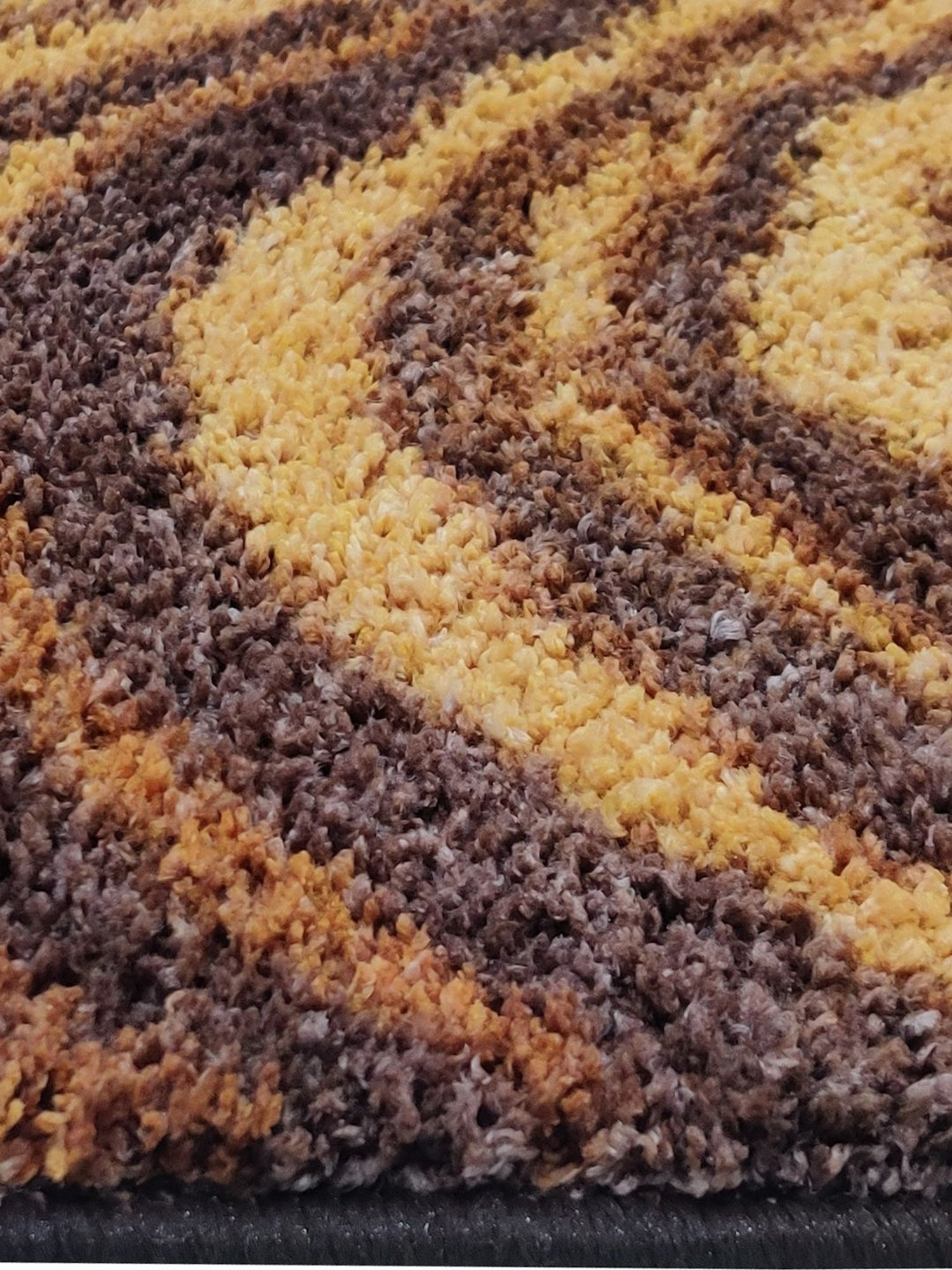 Bianca Brown & Khaki Microfibre Non-Slip Rug