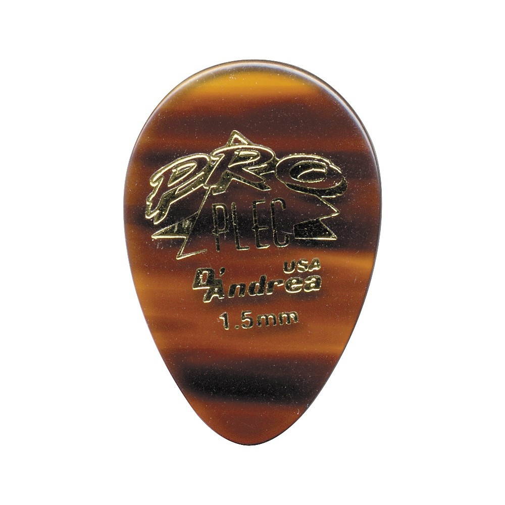 D'Andrea Pro Plec Large Round Teardrop Guitar Picks One Dozen Shell 1.5 mm