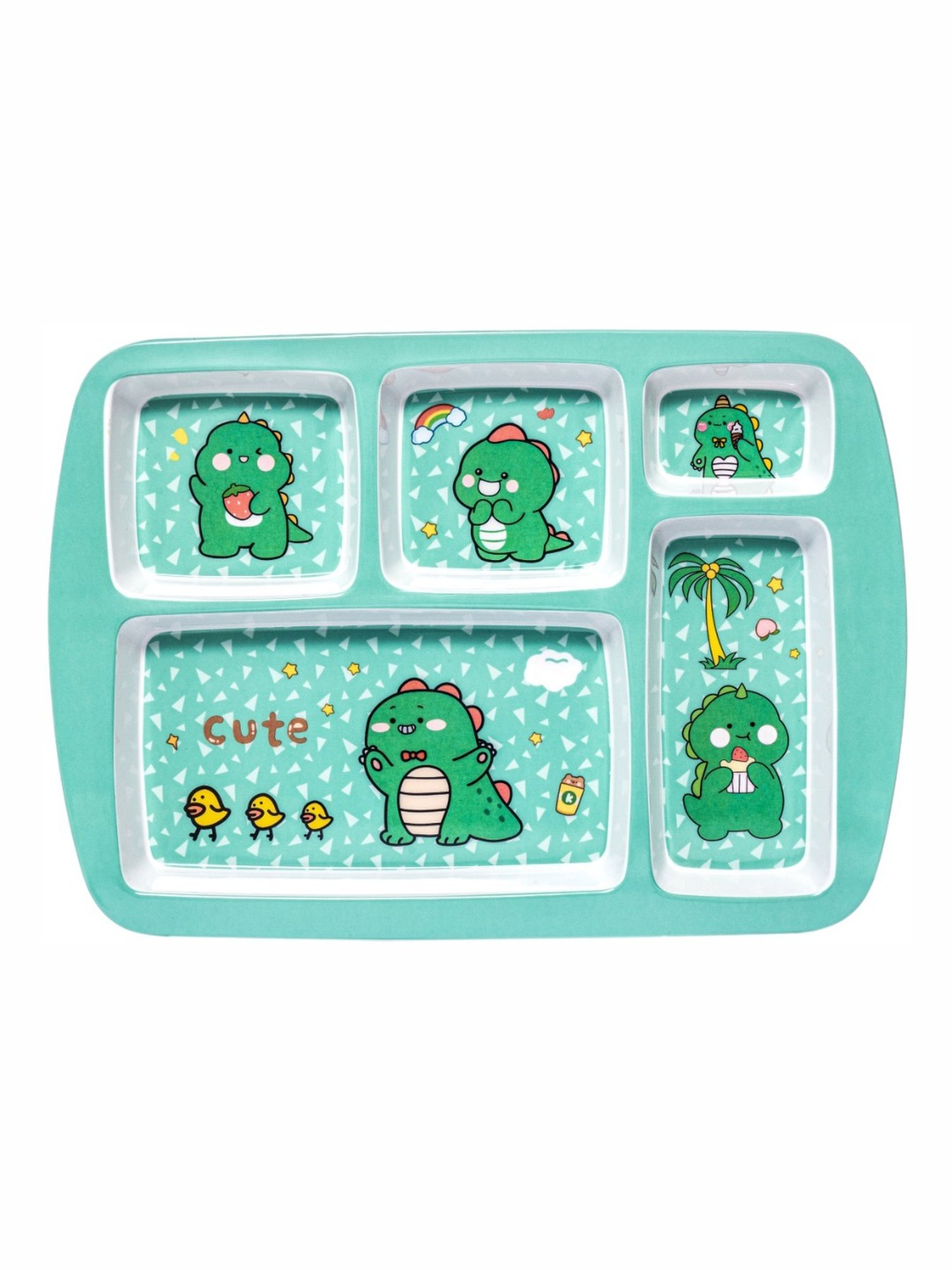 Stehlen Multicolor Melamine Kids Partition Plate - Set of 5