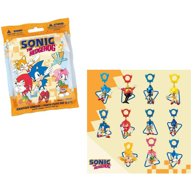 Just Toys Sonic the Hedgehog 2 Inch Backpack Hanger Series 2  | One Random