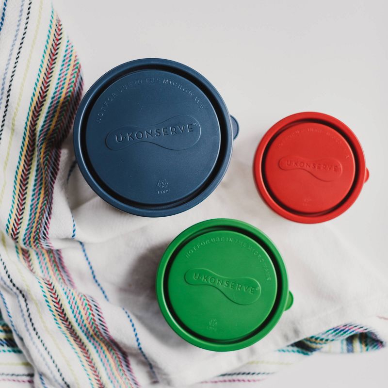 U-Konserve Nesting Stainless Steel Food-Storage Containers Round (Set of 3) - Ocean Plastic Lids