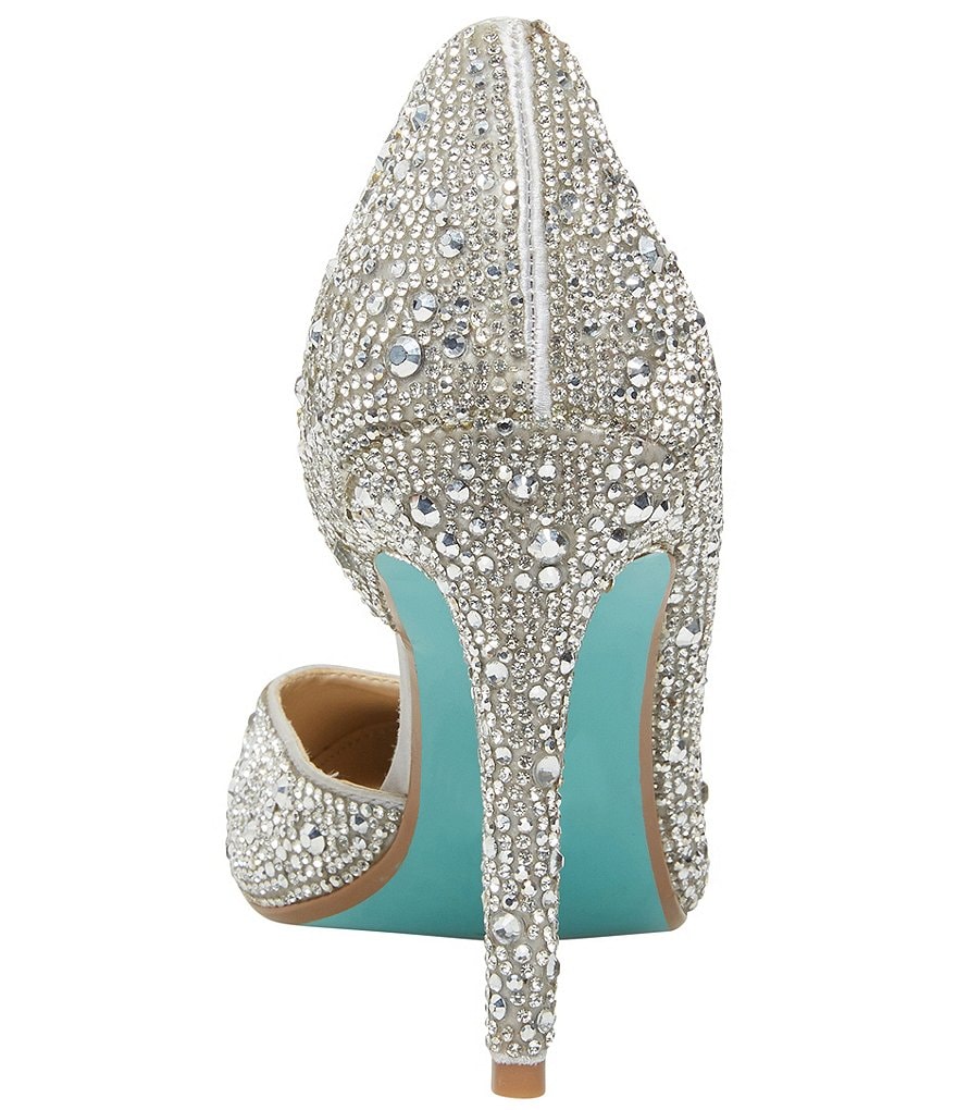 Blue by Betsey Johnson Hazil Jeweled d'Orsay Pointed Toe Stiletto Pumps