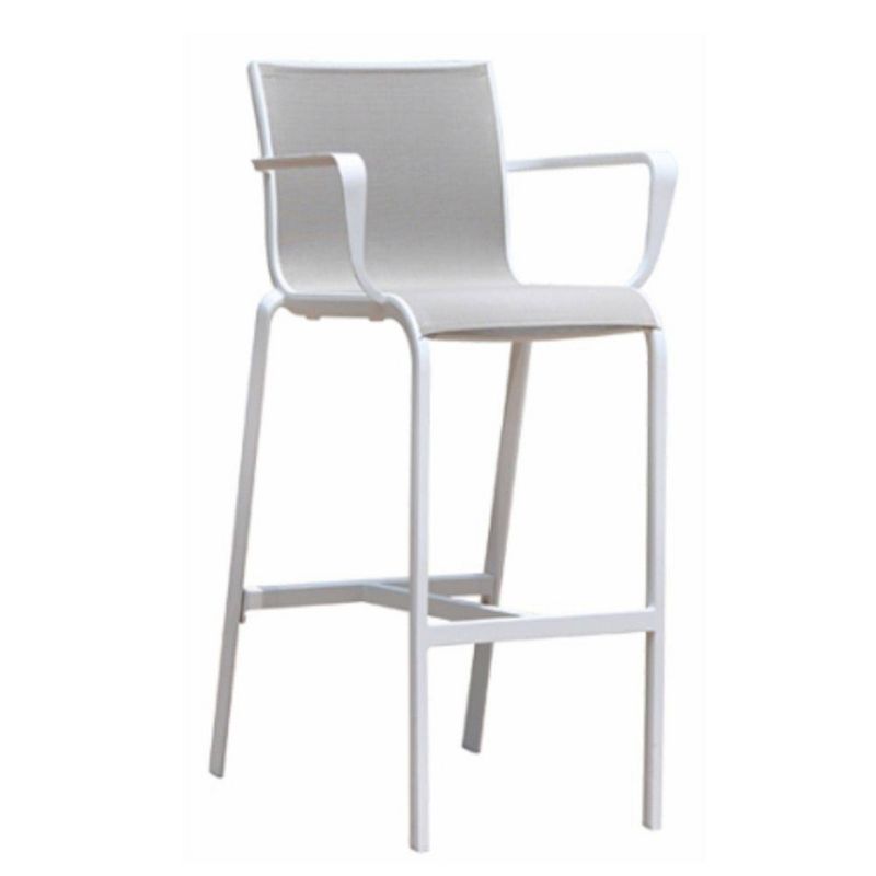 Poolside 4pc Sling Balcony Height Chairs - Silver - Courtyard Casual