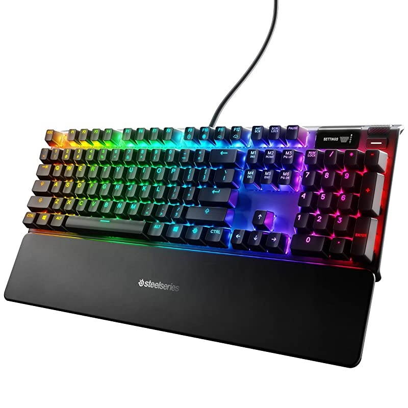Apex 7 Mechanical Gaming Keyboard &ndash; OLED Smart Display &ndash; USB Passthrough and Media Controls &ndash; Tactile and Quiet &ndash; RGB Backlit (Brown Switch)