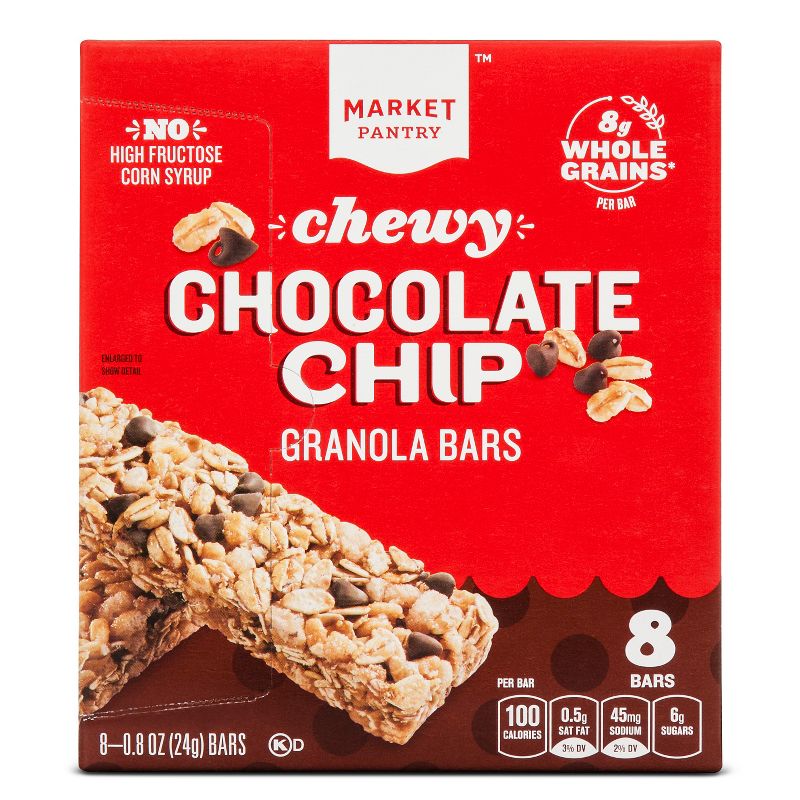 Chocolate Chip Chewy Granola Bars 8ct - Market Pantry™
