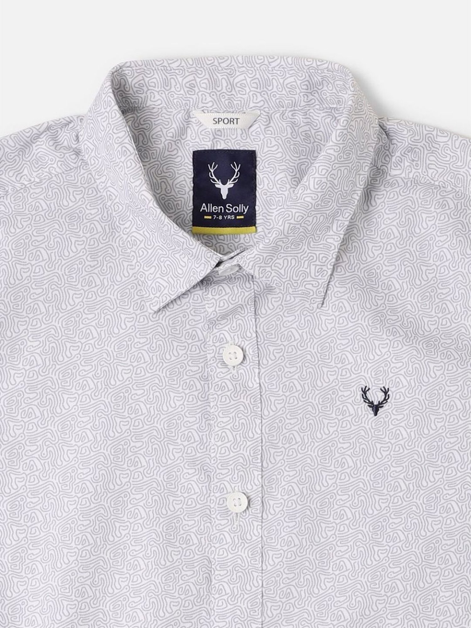 Allen Solly Boys White Printed Full Sleeves Shirt