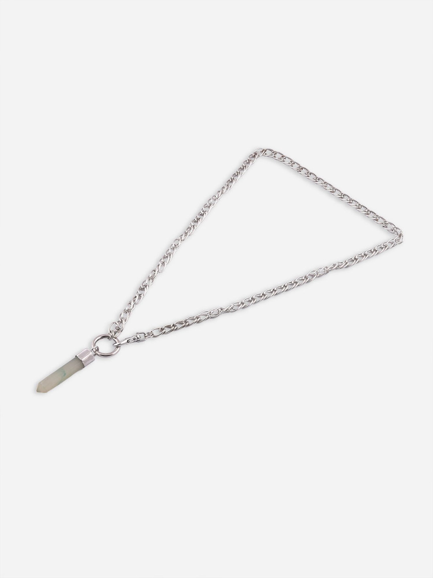 The Bode Code Silver-Plated White Solid Pendant Necklace For Men