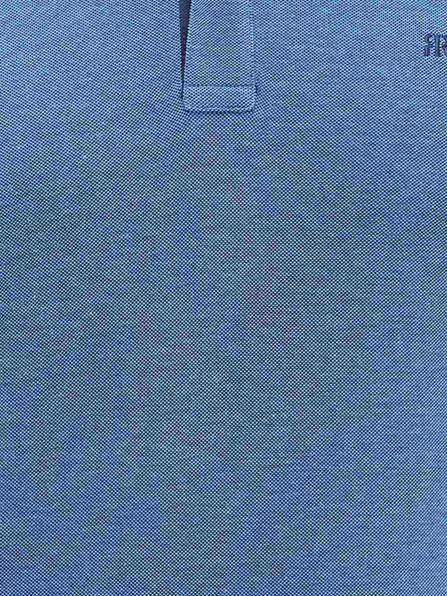 Raymond Blue Slim Fit Self Pattern Polo T-Shirt