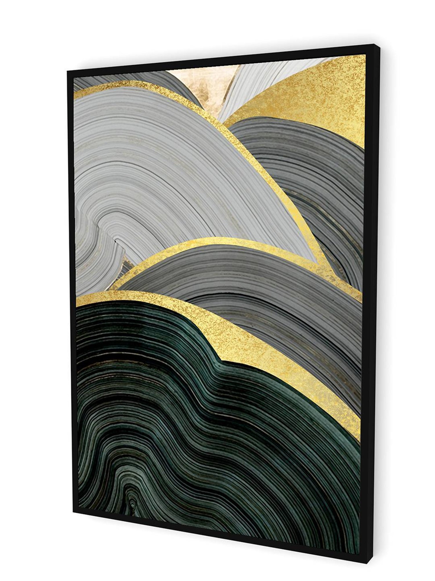 Art Street Modern Veins Printed Black Engineered Wood Wall Art