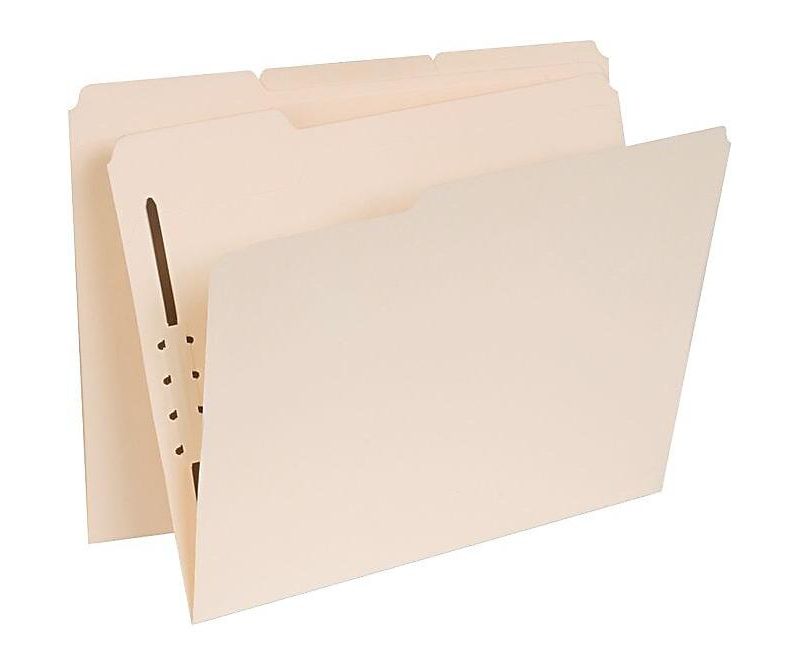 UNIVERSAL Manila Folders One Fastener 1/3 Tab Letter 50/Box 13410