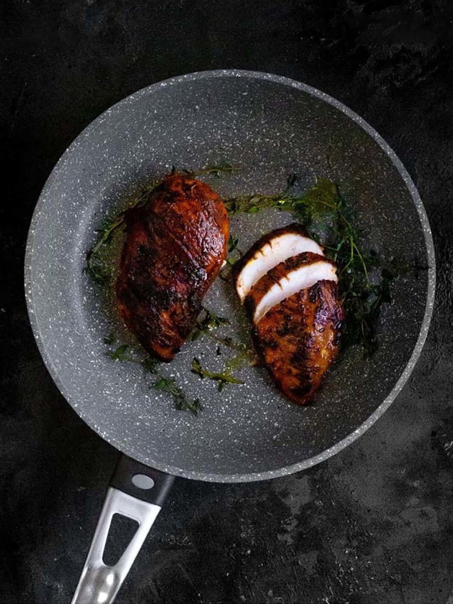 MasterClass Grey Medium Aluminium Fry Pan - 26 cm