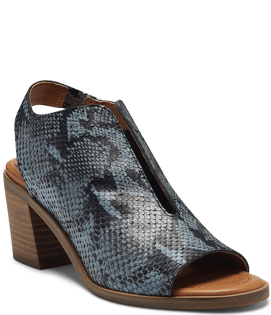 Lucky Brand Rhazy Snake Print Leather Slingback Shooties