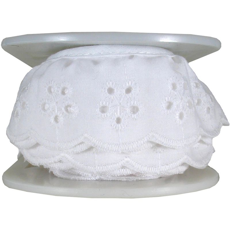 Simplicity Daisy Eyelet 1-5/8"X10yd-White